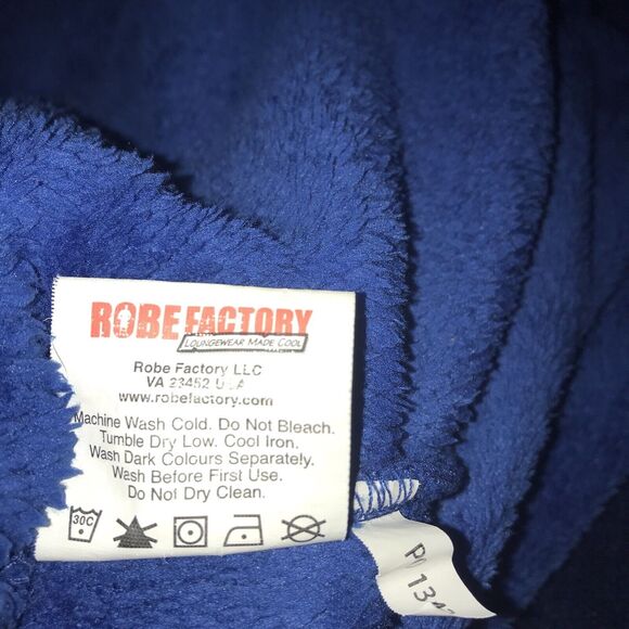 Doctor Who Tardis Bath Robe Blue Size Small BBC *flaws Read* Belt‎ Tie Replaced - Picture 7 of 14
